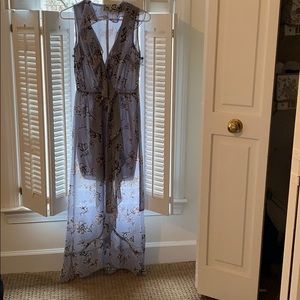 Maxi floral tie waist dress